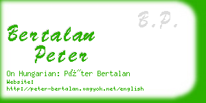 bertalan peter business card